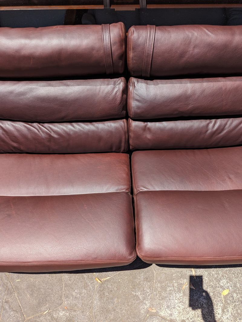 Tessa T4 sling full suite pair of armchairs matching large two seater authentic full aniline Italian soft leather ox blood red burgundy