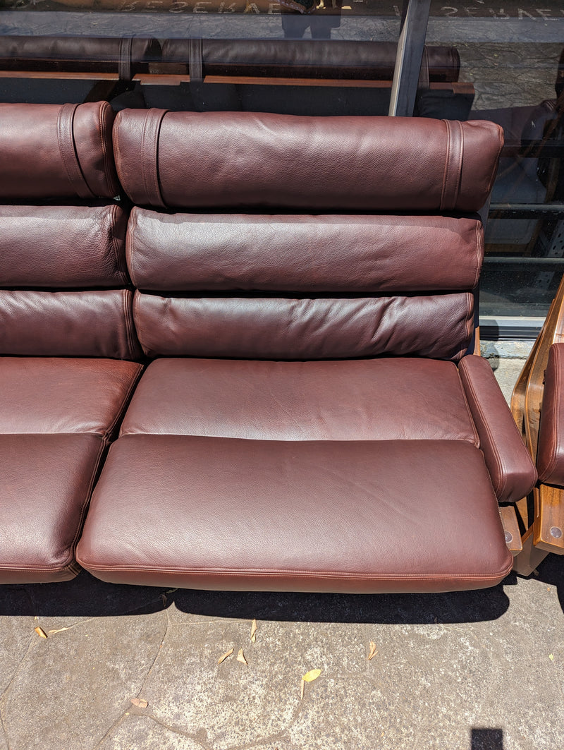 Tessa T4 sling full suite pair of armchairs matching large two seater authentic full aniline Italian soft leather ox blood red burgundy