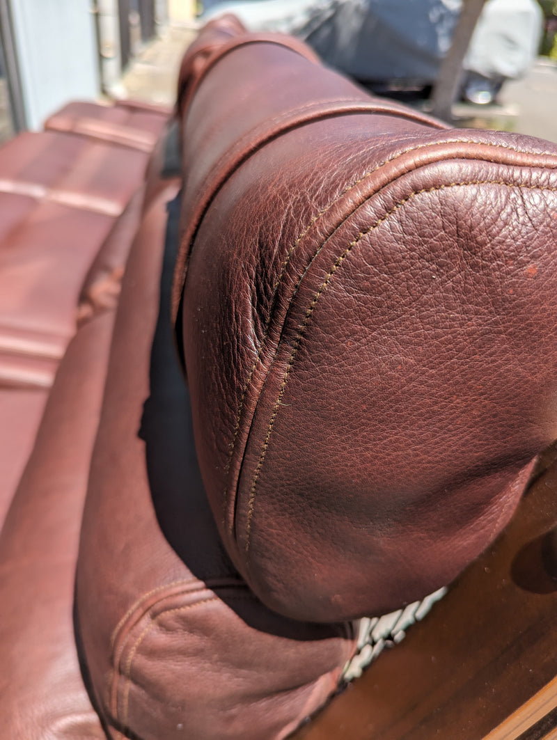 Tessa T4 sling full suite pair of armchairs matching large two seater authentic full aniline Italian soft leather ox blood red burgundy