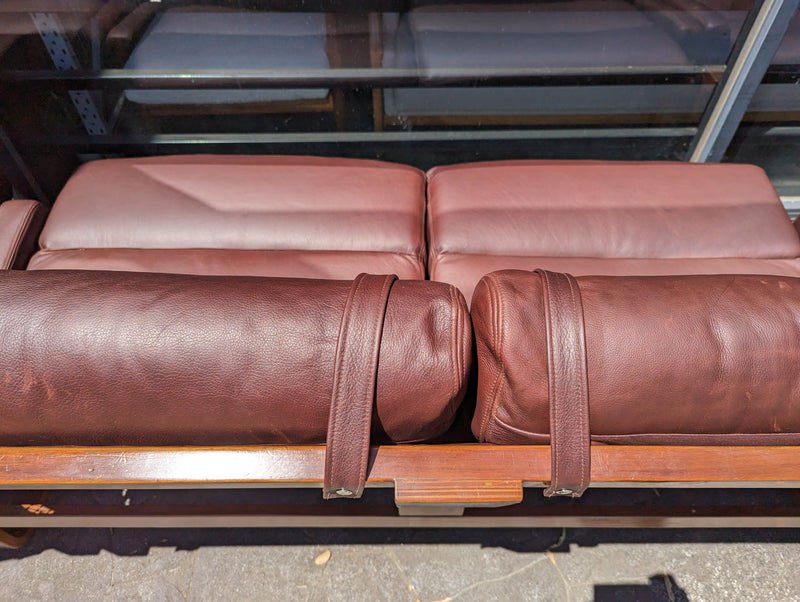 Tessa T4 sling full suite pair of armchairs matching large two seater authentic full aniline Italian soft leather ox blood red burgundy