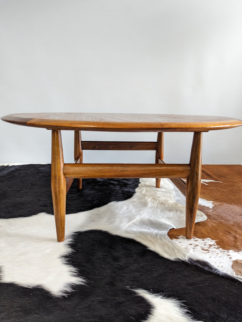 Fully restored TH Brown round small profile coffee table MCM