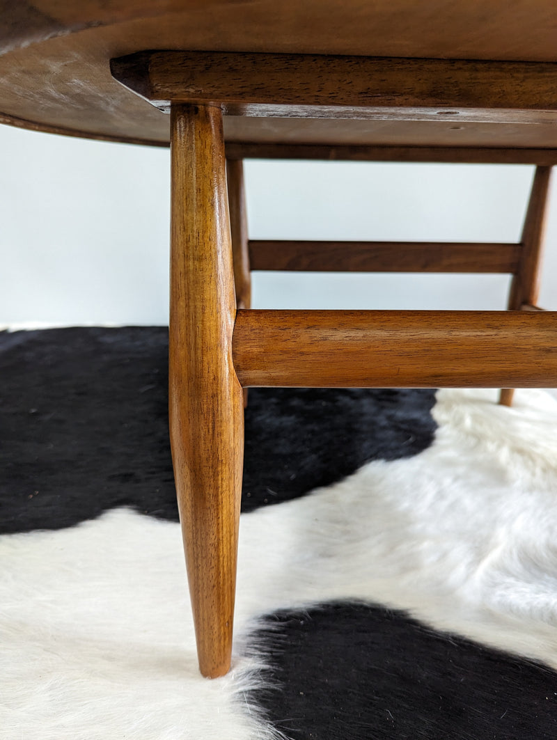 Fully restored TH Brown round small profile coffee table MCM