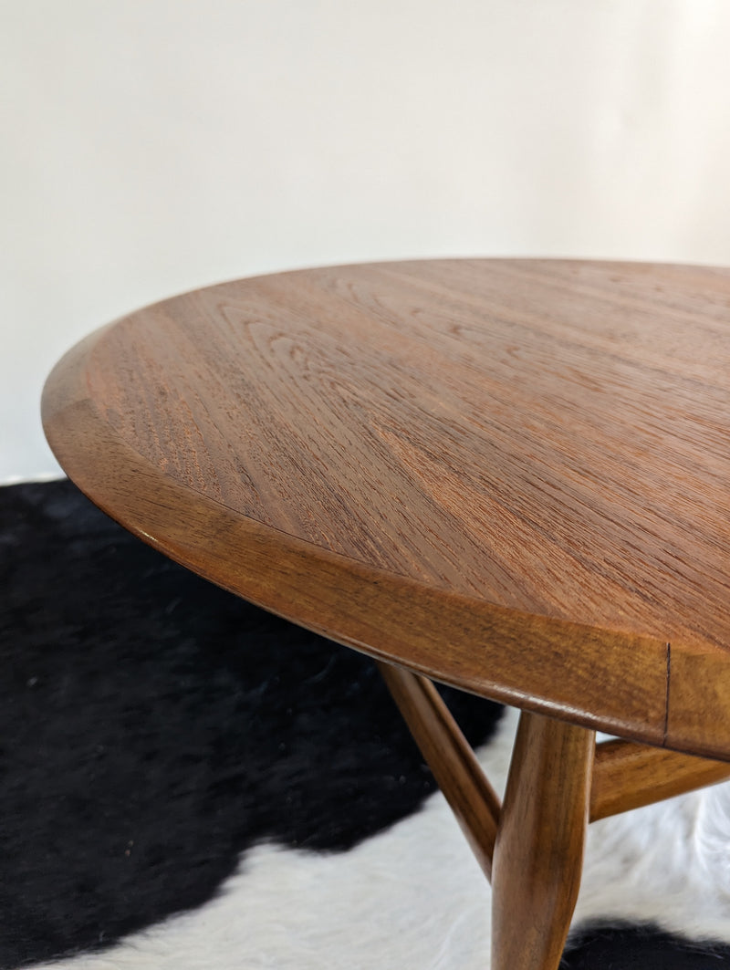 Fully restored TH Brown round small profile coffee table MCM