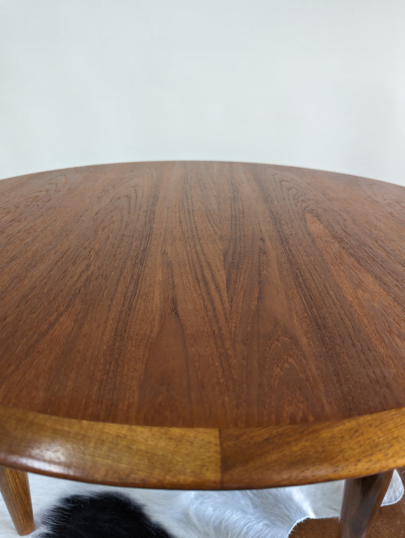 Fully restored TH Brown round small profile coffee table MCM