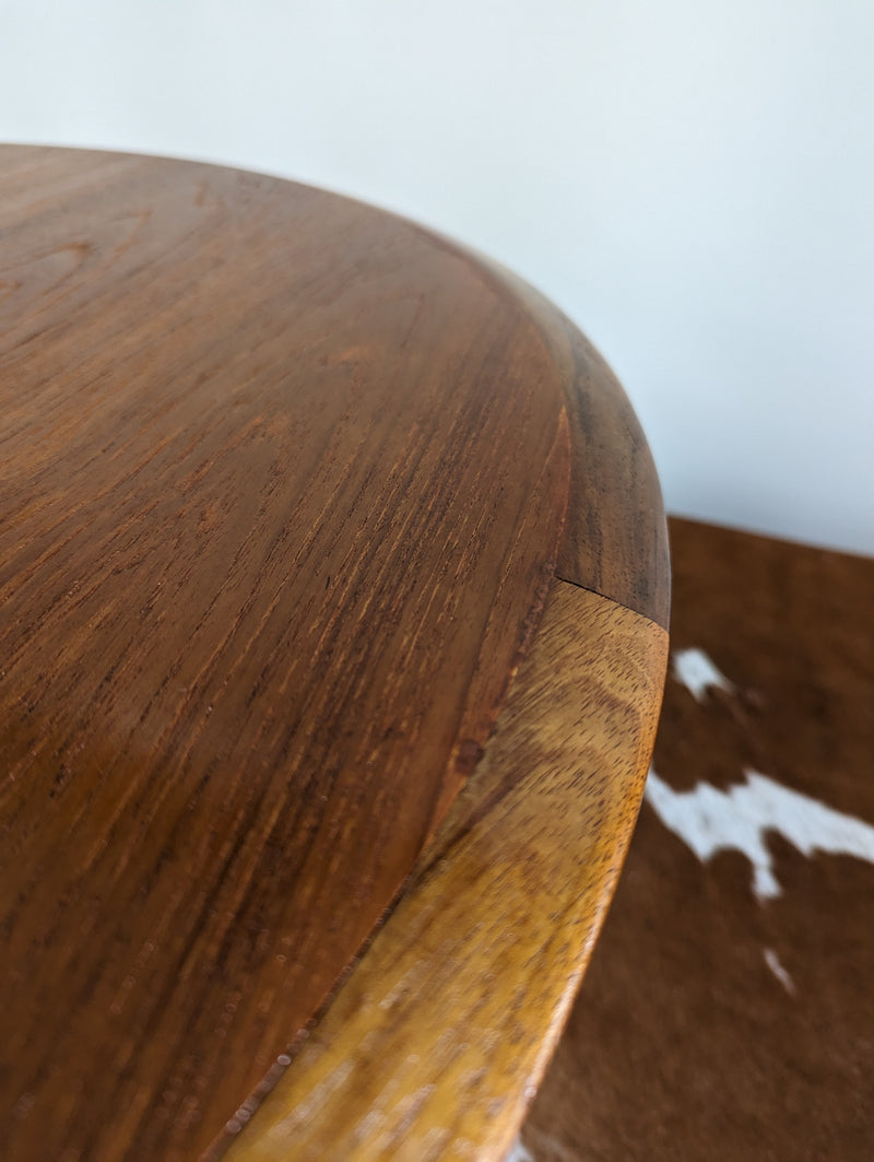 Fully restored TH Brown round small profile coffee table MCM