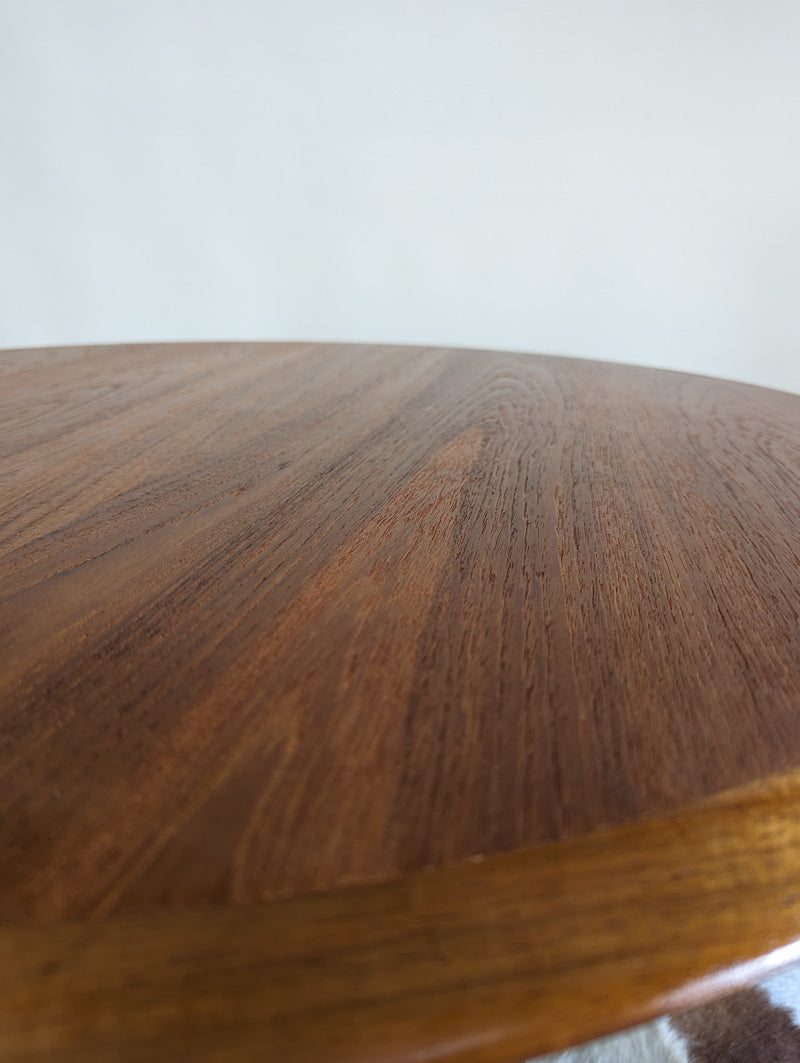 Fully restored TH Brown round small profile coffee table MCM