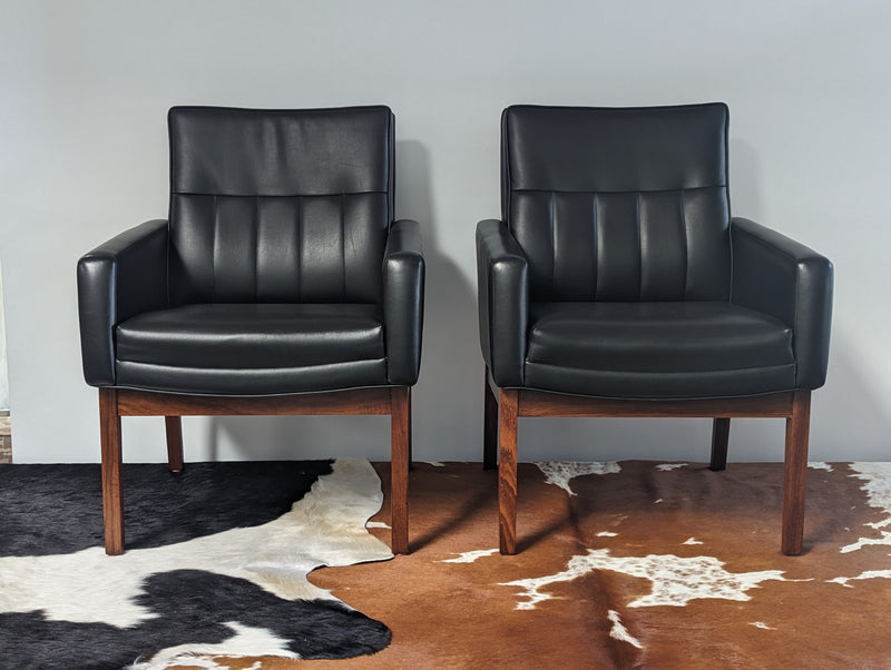 Featherston interiors pair of office armchairs restored original 1970s MCM vintage