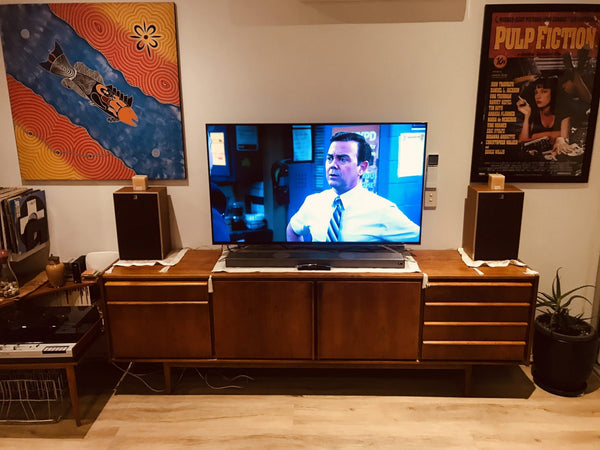 Parker lip sideboard extra long 1960s teak retro buffet restored mcm