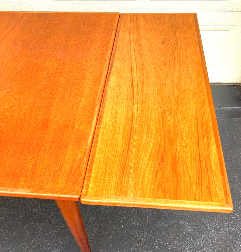 Parker 1960s extendable drop leaf square to rectangle table mcm