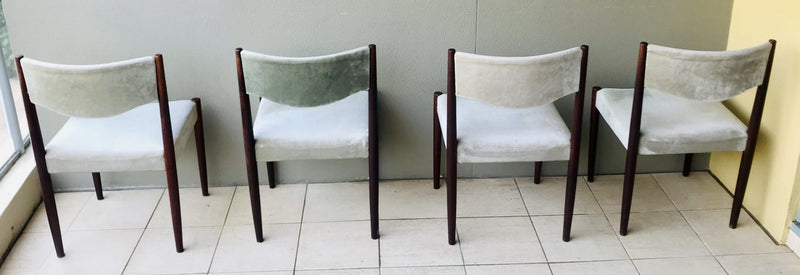 Parker mcm authentic 6x dining chairs velour velvet light teal