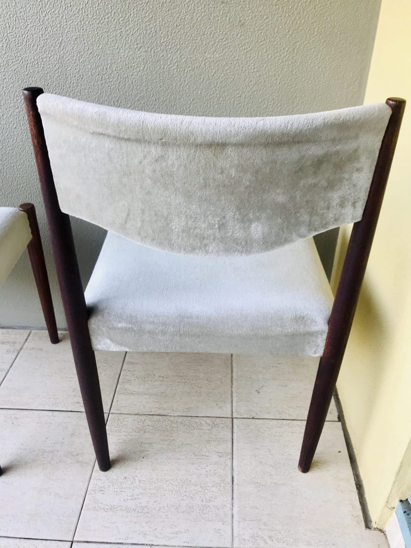 Parker mcm authentic 6x dining chairs velour velvet light teal