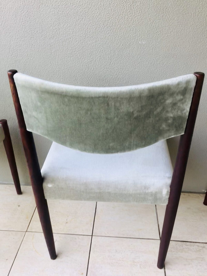 Parker mcm authentic 6x dining chairs velour velvet light teal
