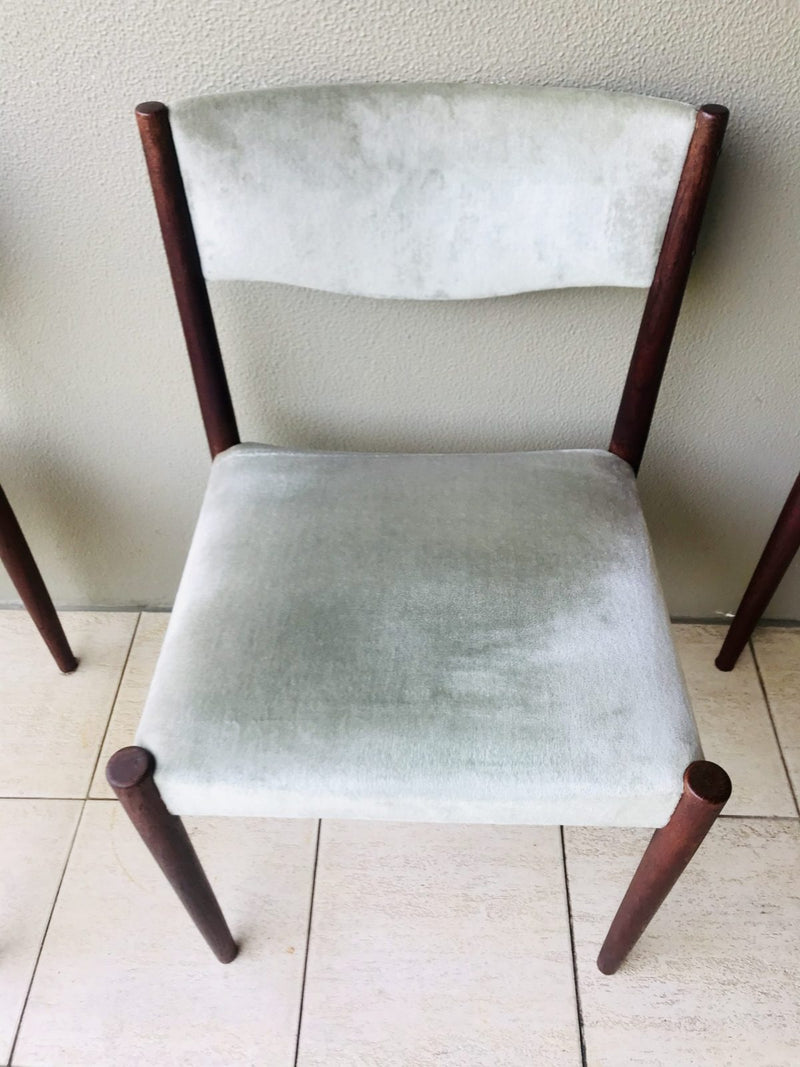 Parker mcm authentic 6x dining chairs velour velvet light teal
