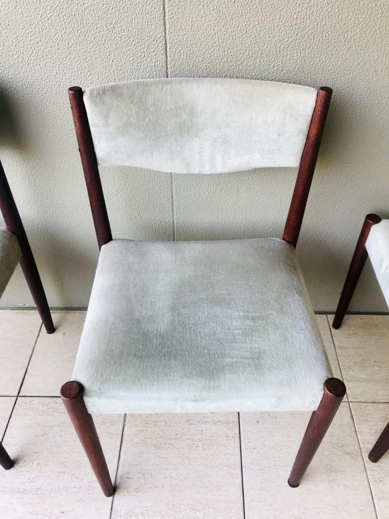 Parker mcm authentic 6x dining chairs velour velvet light teal