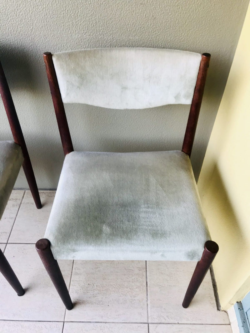 Parker mcm authentic 6x dining chairs velour velvet light teal