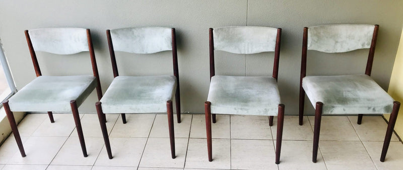 Parker mcm authentic 6x dining chairs velour velvet light teal