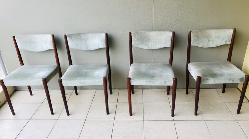 Parker mcm authentic 6x dining chairs velour velvet light teal