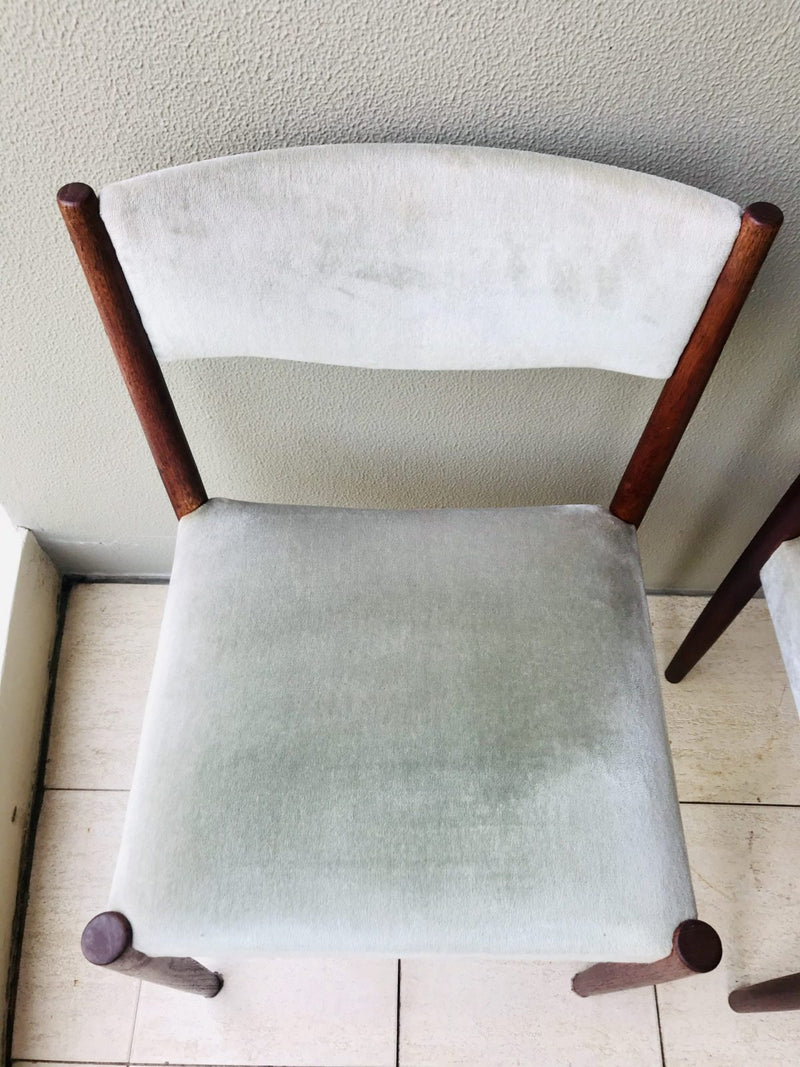 Parker mcm authentic 6x dining chairs velour velvet light teal