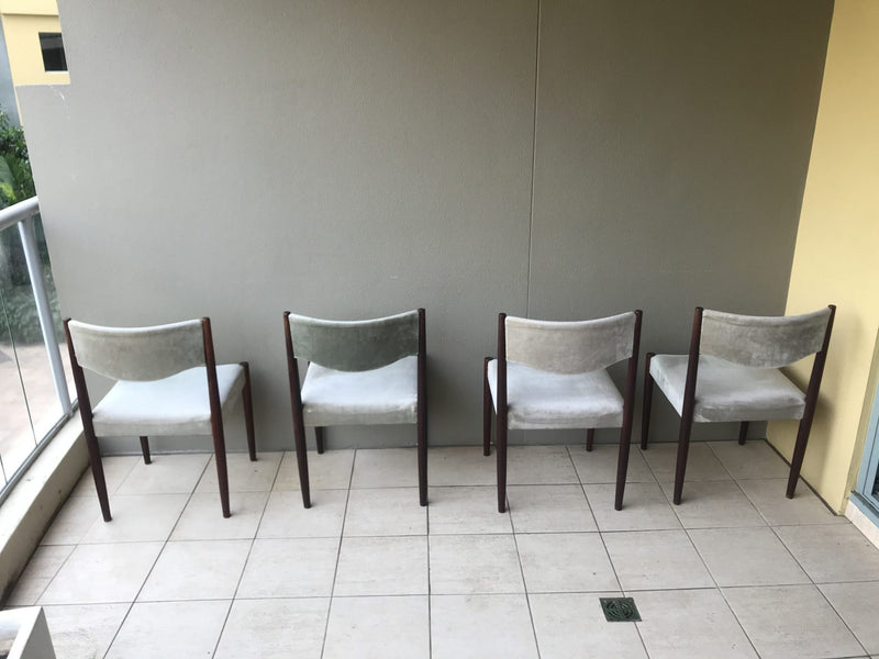 Parker mcm authentic 6x dining chairs velour velvet light teal