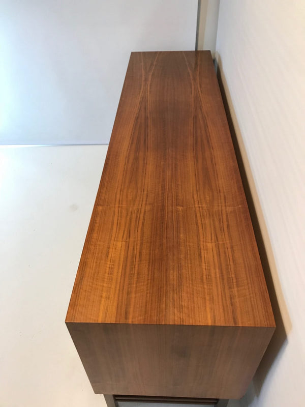 Rudowski mcm walnut veneer sideboard 4 door cabinet rare vintage retro