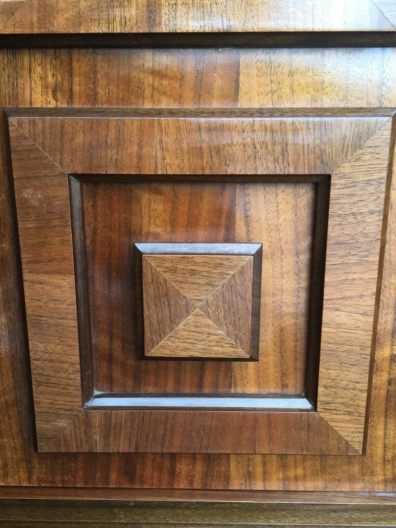 Rudowski mcm walnut veneer sideboard 4 door cabinet rare vintage retro