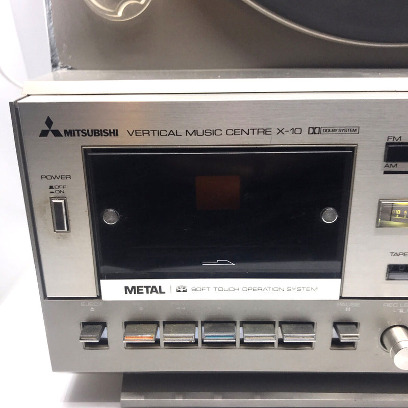 Mitsubishi X-10 X10 Vertical Musical Centre Vinyl Turntable Radio Cassette Deck Rare