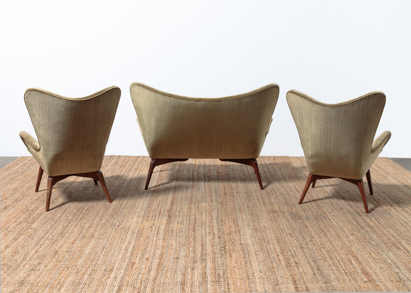 Original Genuine restored Featherston contour suite pair armchairs R160 matching R161 settee (pair of armchairs + settee)