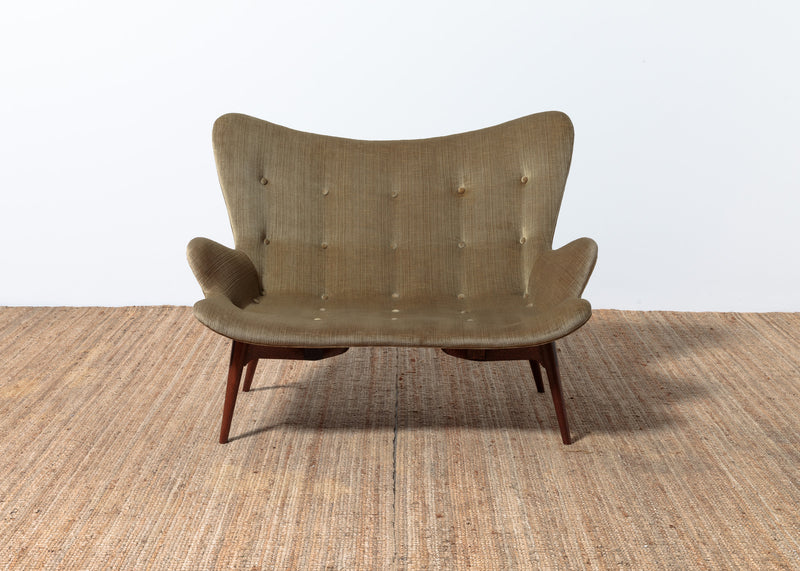 Original Genuine restored Featherston contour suite pair armchairs R160 matching R161 settee (pair of armchairs + settee)