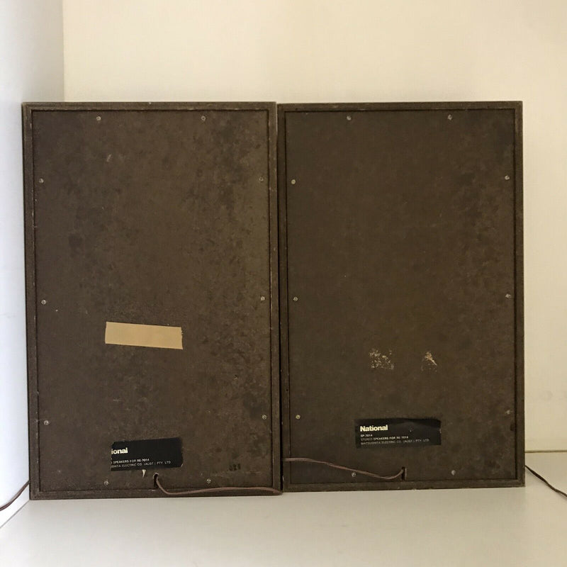 National Panasonic SP 7014 speakers vintage wood grain 1970s