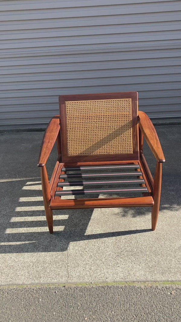 Rare Parker low line wraparound armchair genuine 1960s restored MCM rattan