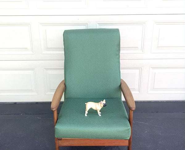 Parker high back recliner armchair genuine 1960s restored Green fabric