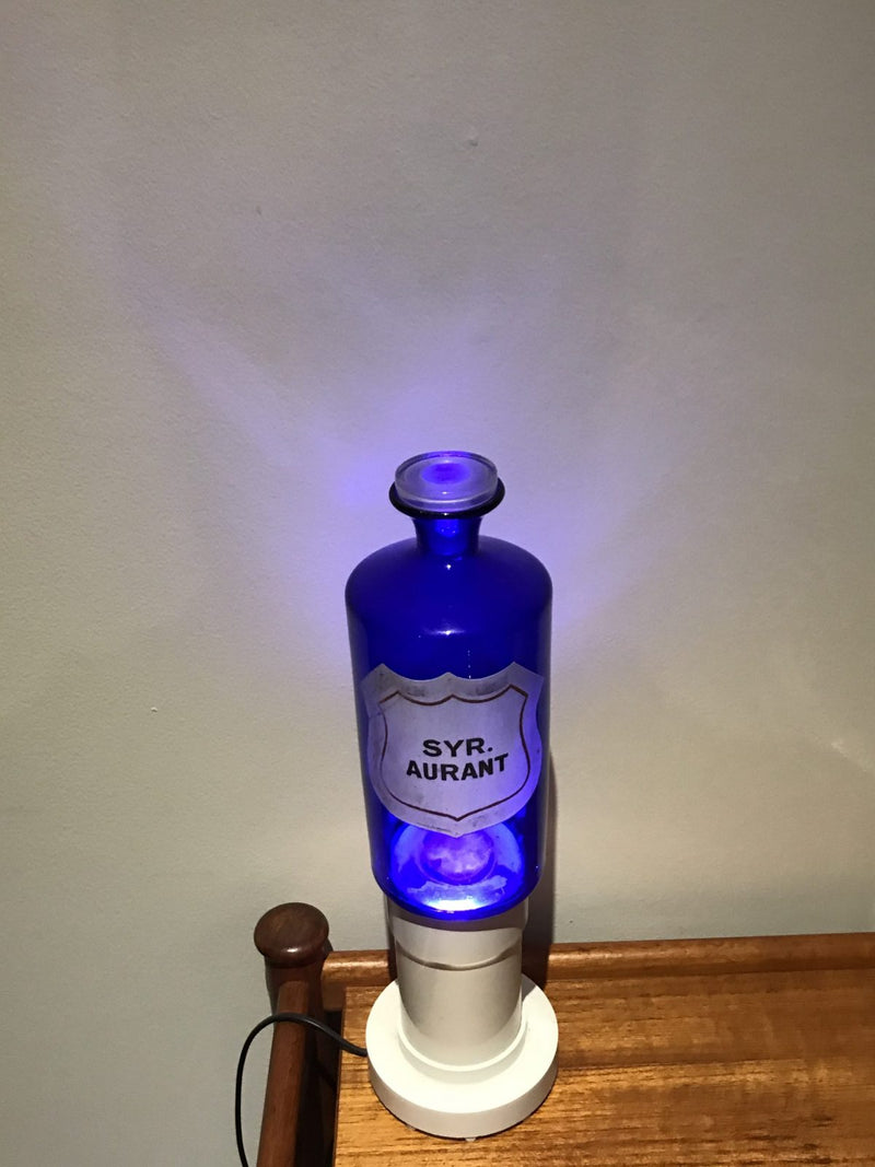 Rare Antique Blue Apothecary Glass Bottle Pharmacy Chemist Jar England America Late 18th Century 42.5oz 1.2litres