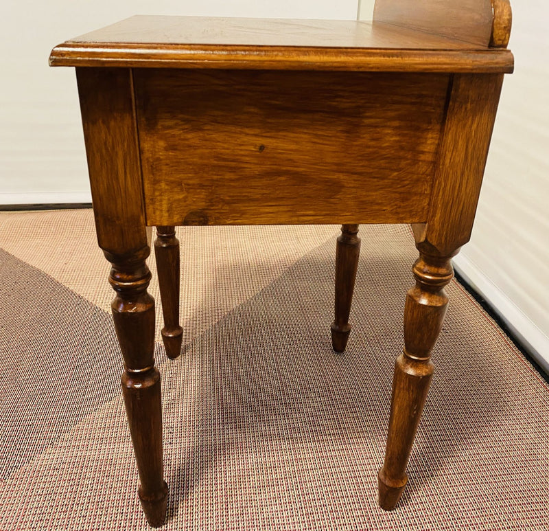 Vintage antique bedside table Baroque trumpet legs Mahogany Oak