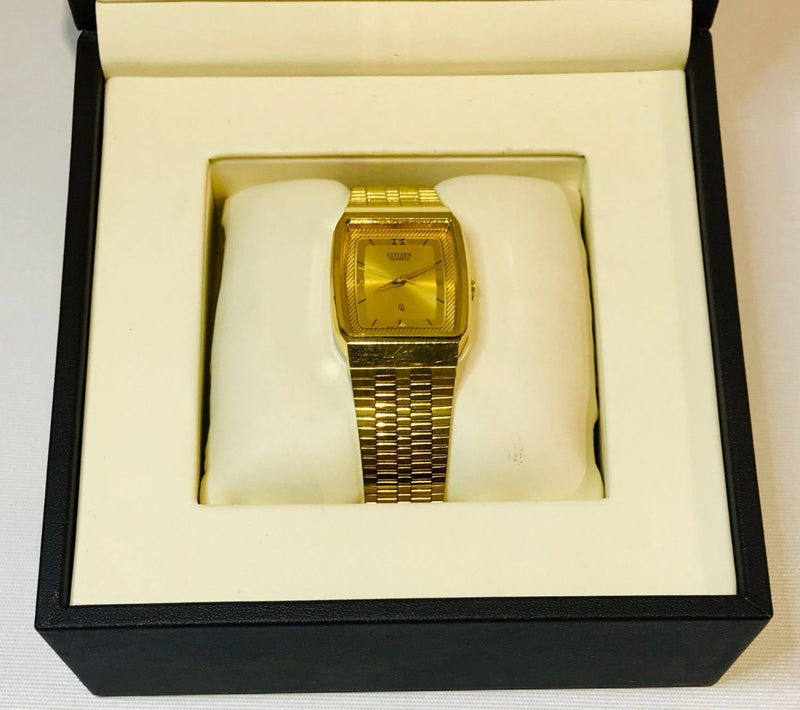 Vintage Citizen Quartz Men's Gold Watch 28mm 4031-491751K