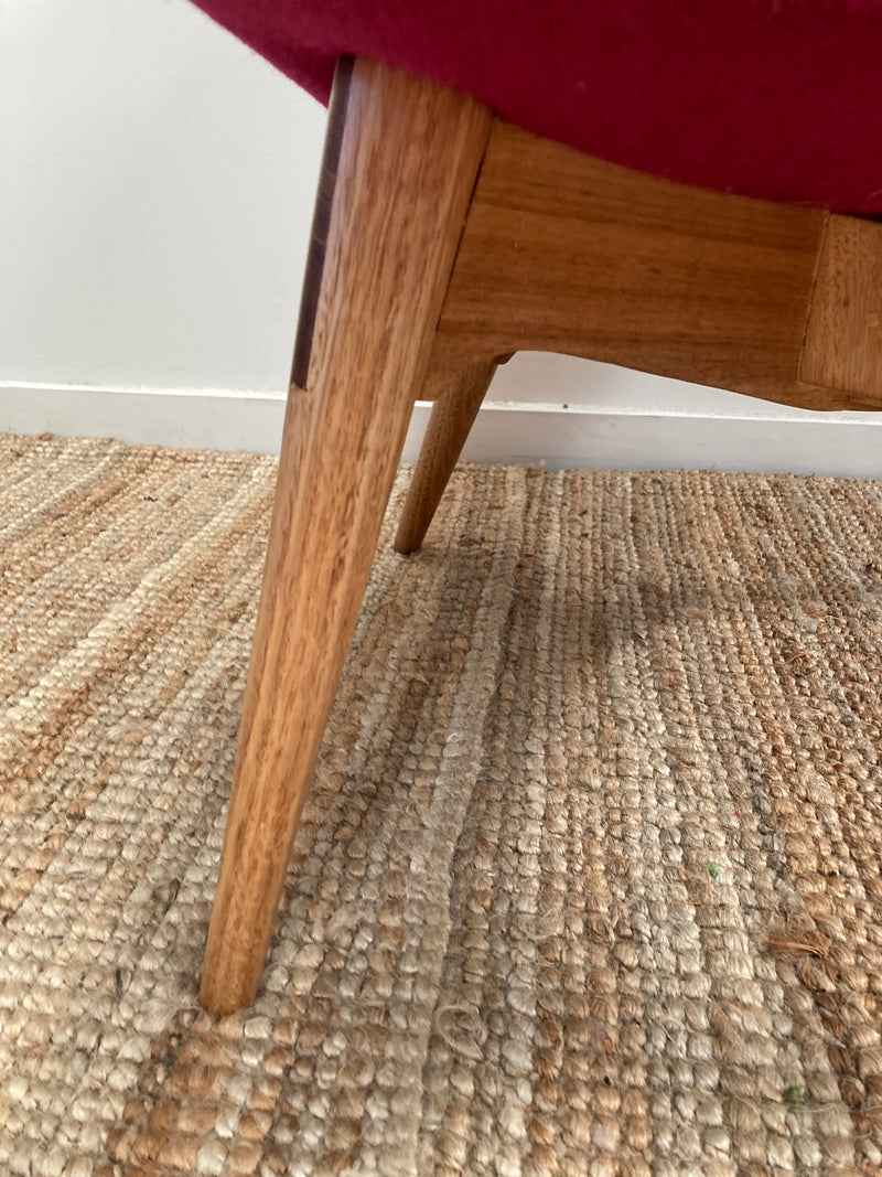 Original Genuine restored Featherston contour armchair R160 Kvadrat Hallingdale fabric