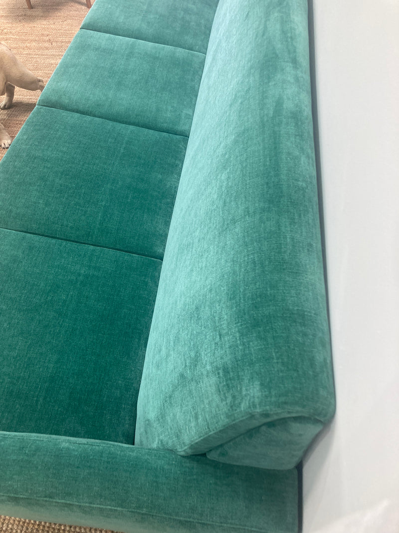 Genuine original Parker 4 seater couch lounge full restoration aqua velvet velour