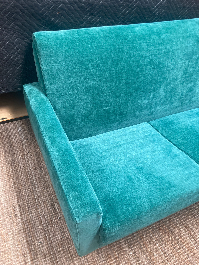 Genuine original Parker 4 seater couch lounge full restoration aqua velvet velour
