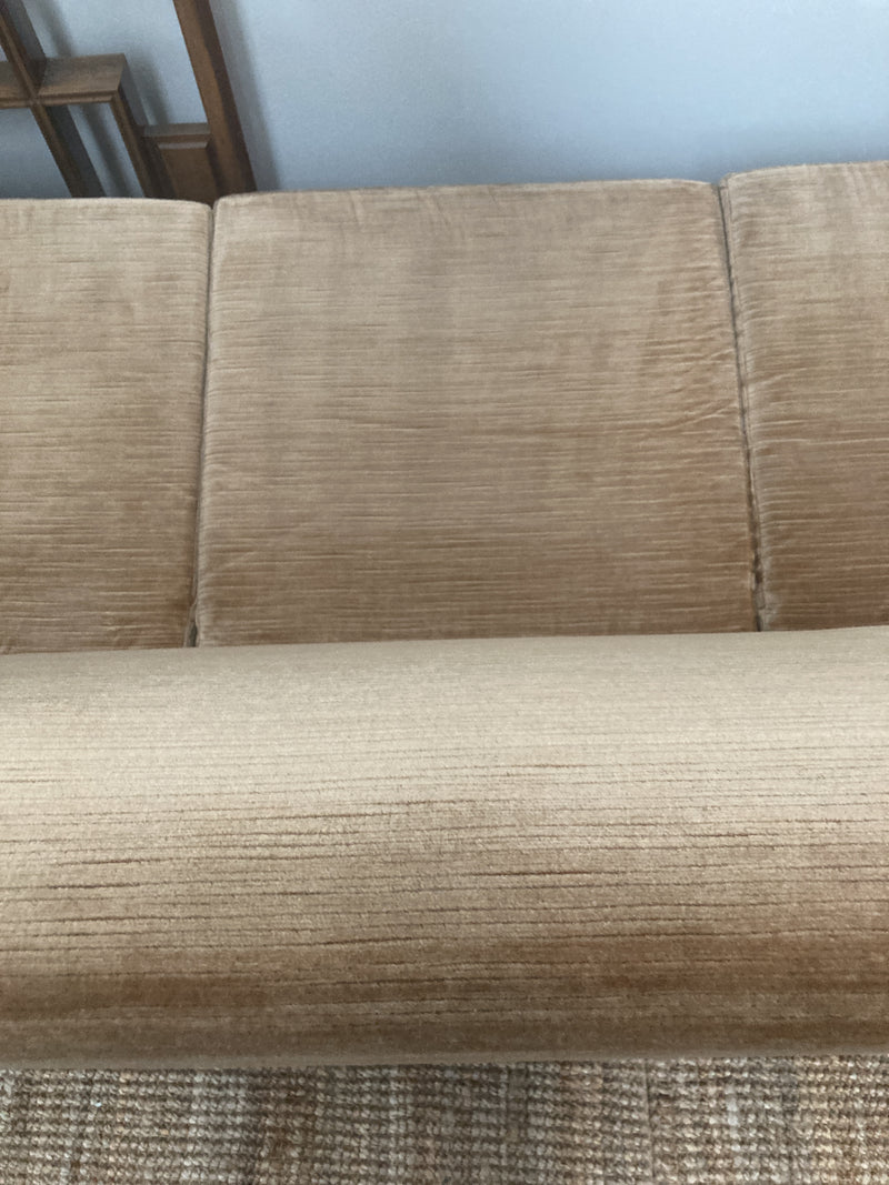 Genuine original Parker couch lounge suite 4 seater matching 2 pair armchairs original gold brown velvet low line fully restored