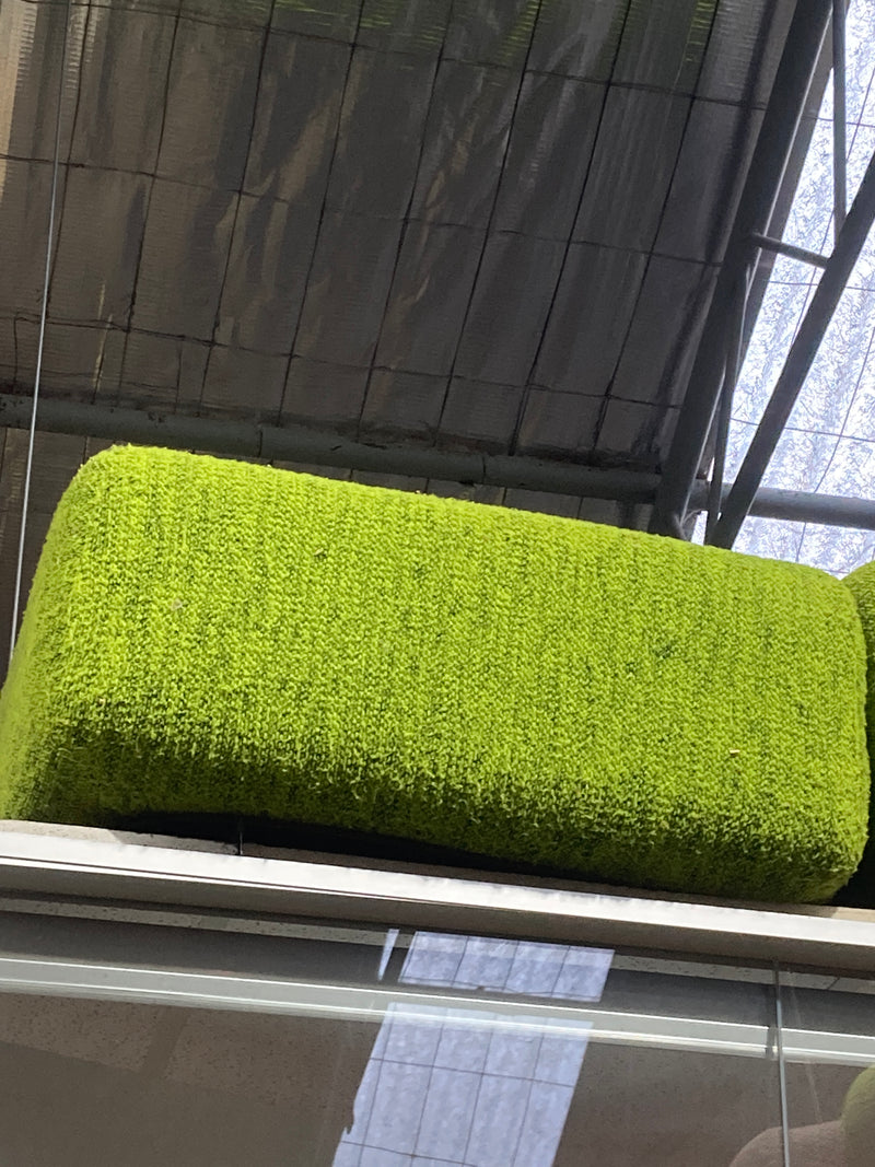 Authentic Ottoman Featherston Numero VII Uniroyal original fabric lime green boucle