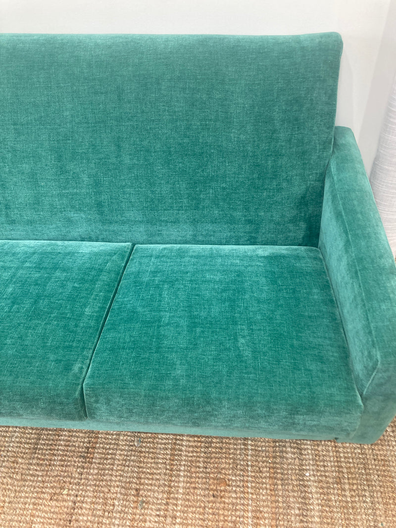 Genuine original Parker 4 seater couch lounge full restoration aqua velvet velour