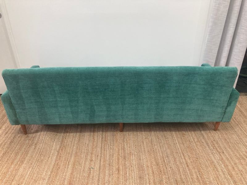 Genuine original Parker 4 seater couch lounge full restoration aqua velvet velour