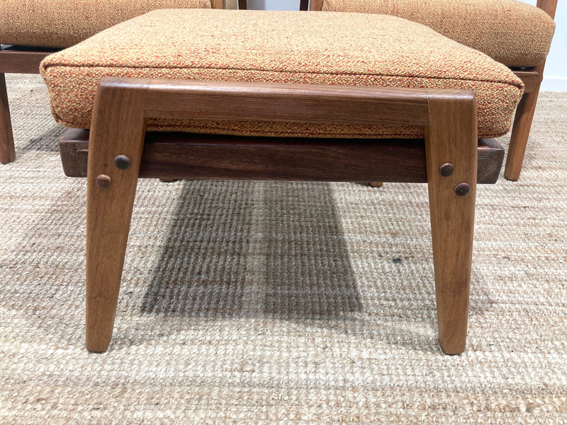 Pre - order: Danish Deluxe paddle high back armchairs Inga restored Zepel fabric boucle teak