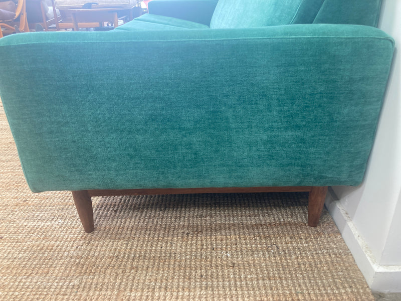 Genuine original Parker 4 seater couch lounge full restoration aqua velvet velour