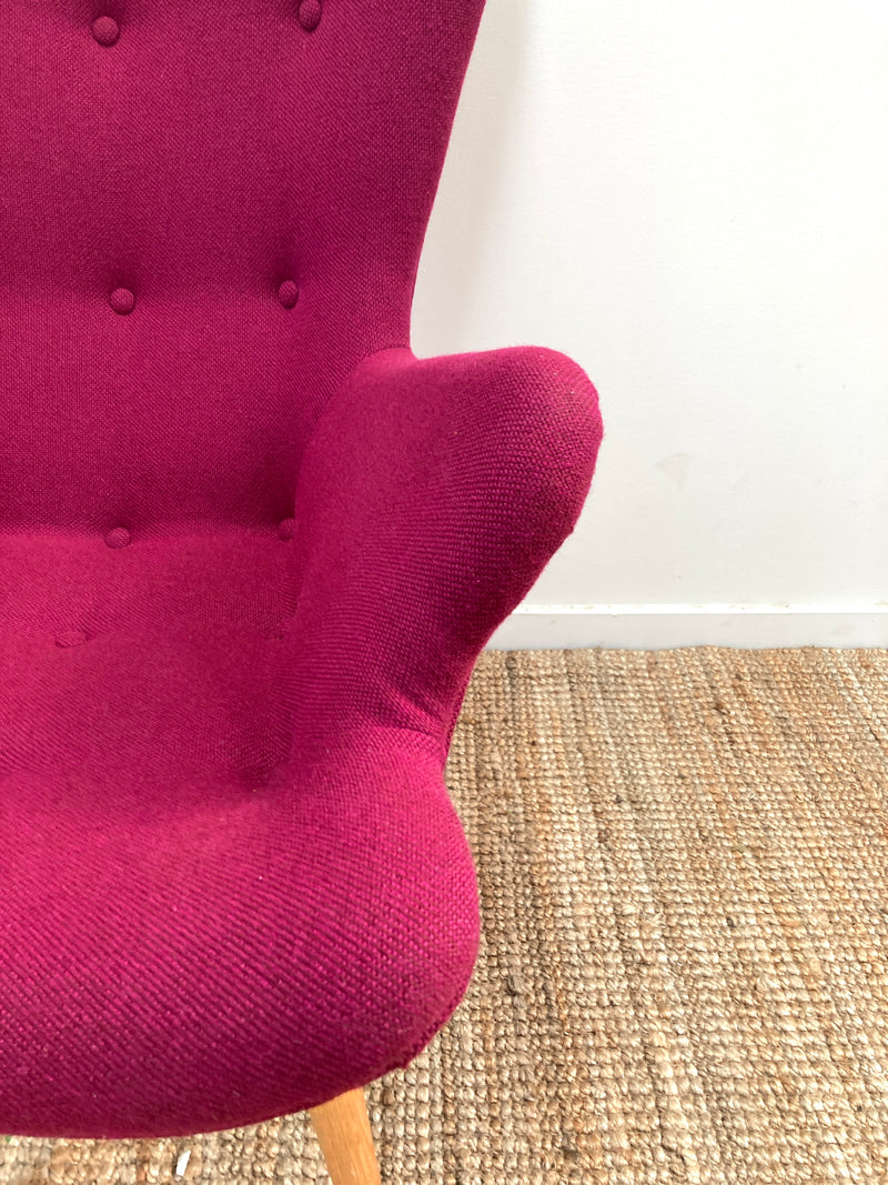 Original Genuine restored Featherston contour armchair R160 Kvadrat Hallingdale fabric