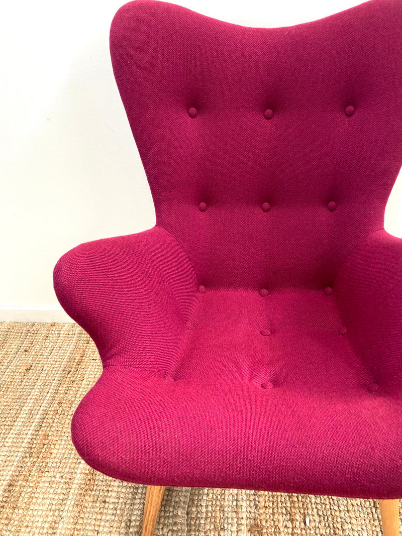 Original Genuine restored Featherston contour armchair R160 Kvadrat Hallingdale fabric