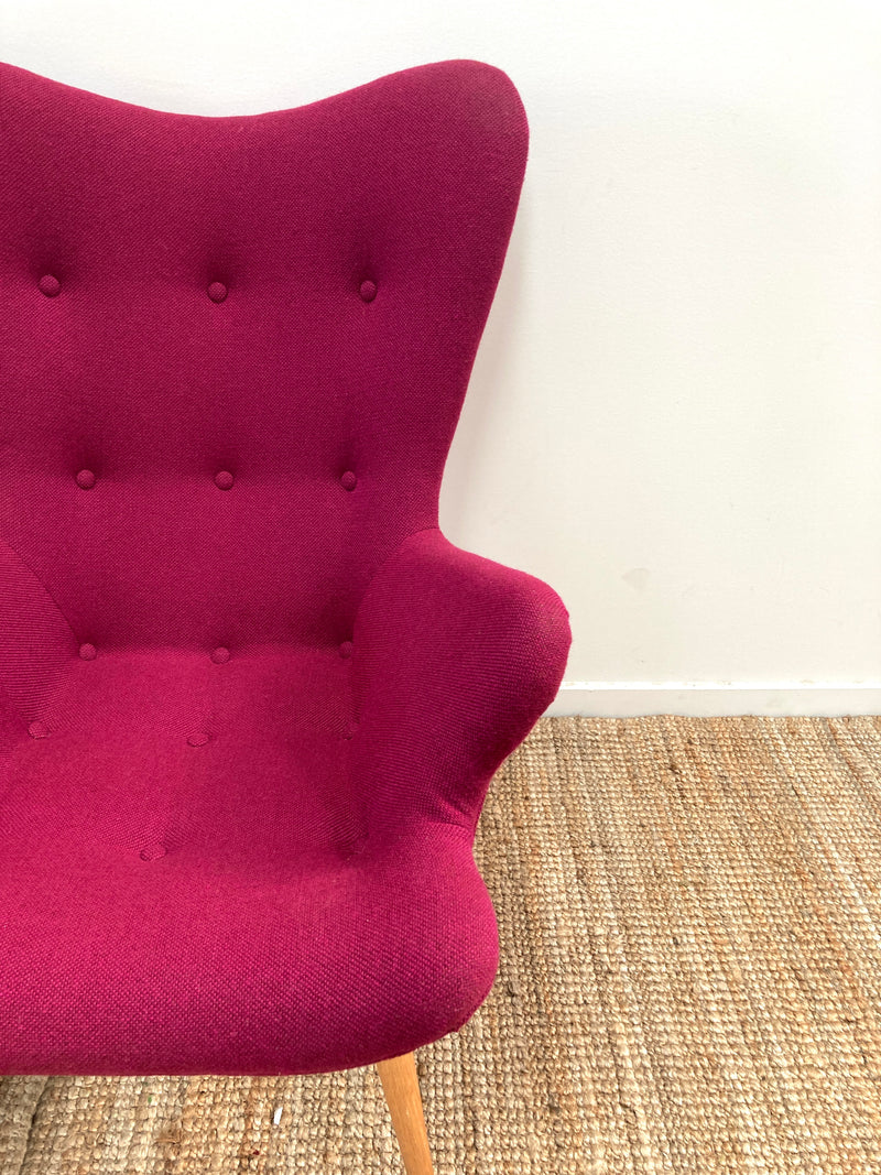 Original Genuine restored Featherston contour armchair R160 Kvadrat Hallingdale fabric