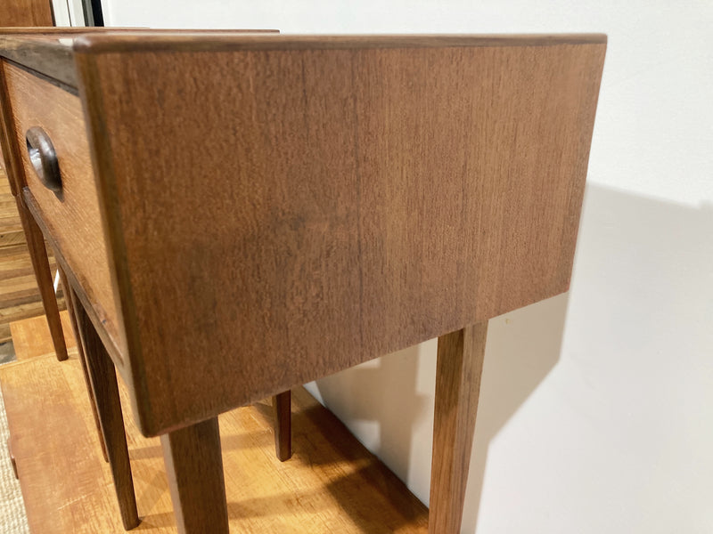 Authentic Parker bedside tables pair 1960s nordic restored teak blackwood