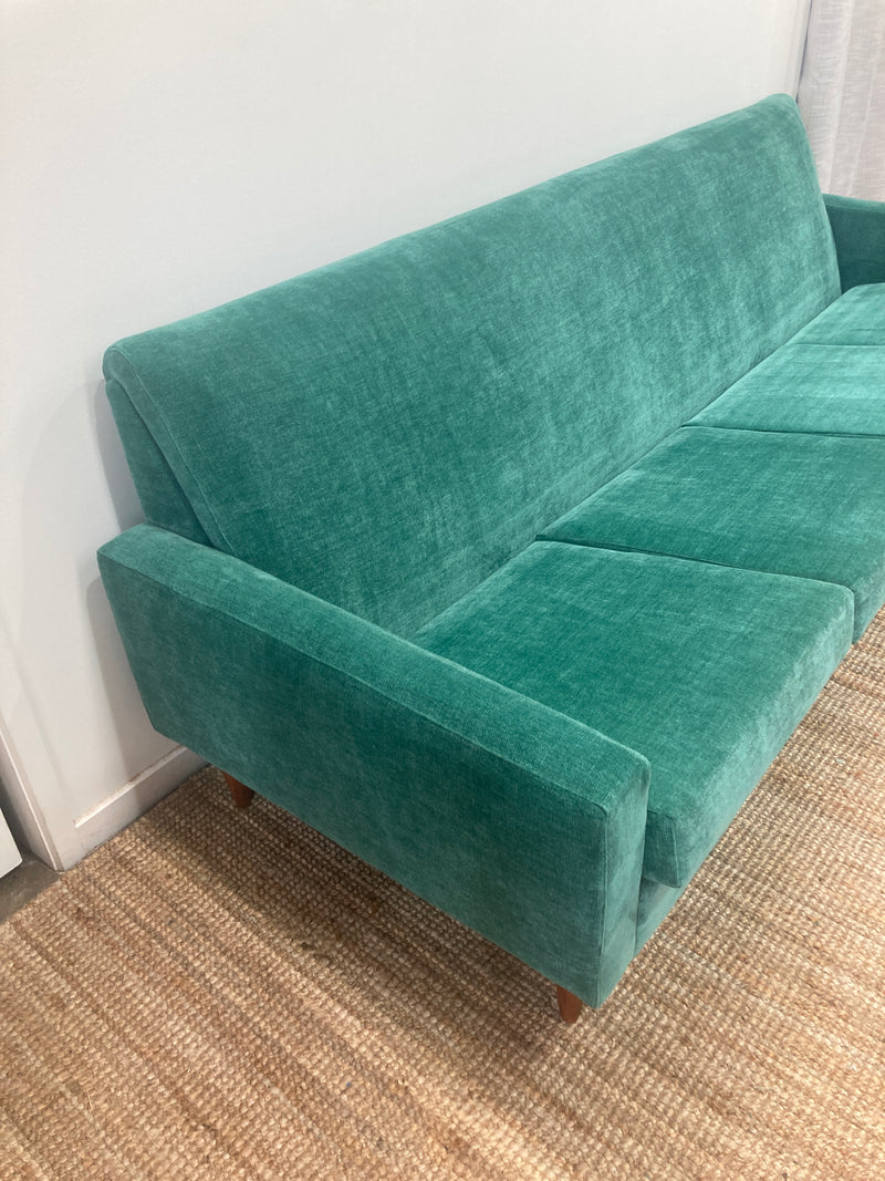 Genuine original Parker 4 seater couch lounge full restoration aqua velvet velour