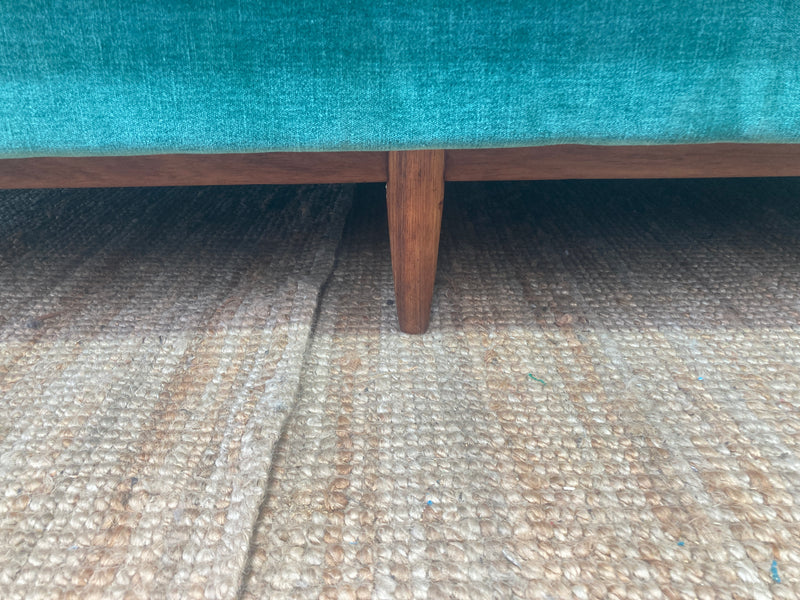 Genuine original Parker 4 seater couch lounge full restoration aqua velvet velour