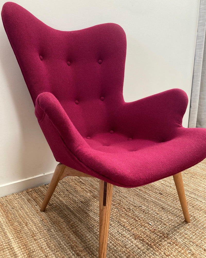 Original Genuine restored Featherston contour armchair R160 Kvadrat Hallingdale fabric